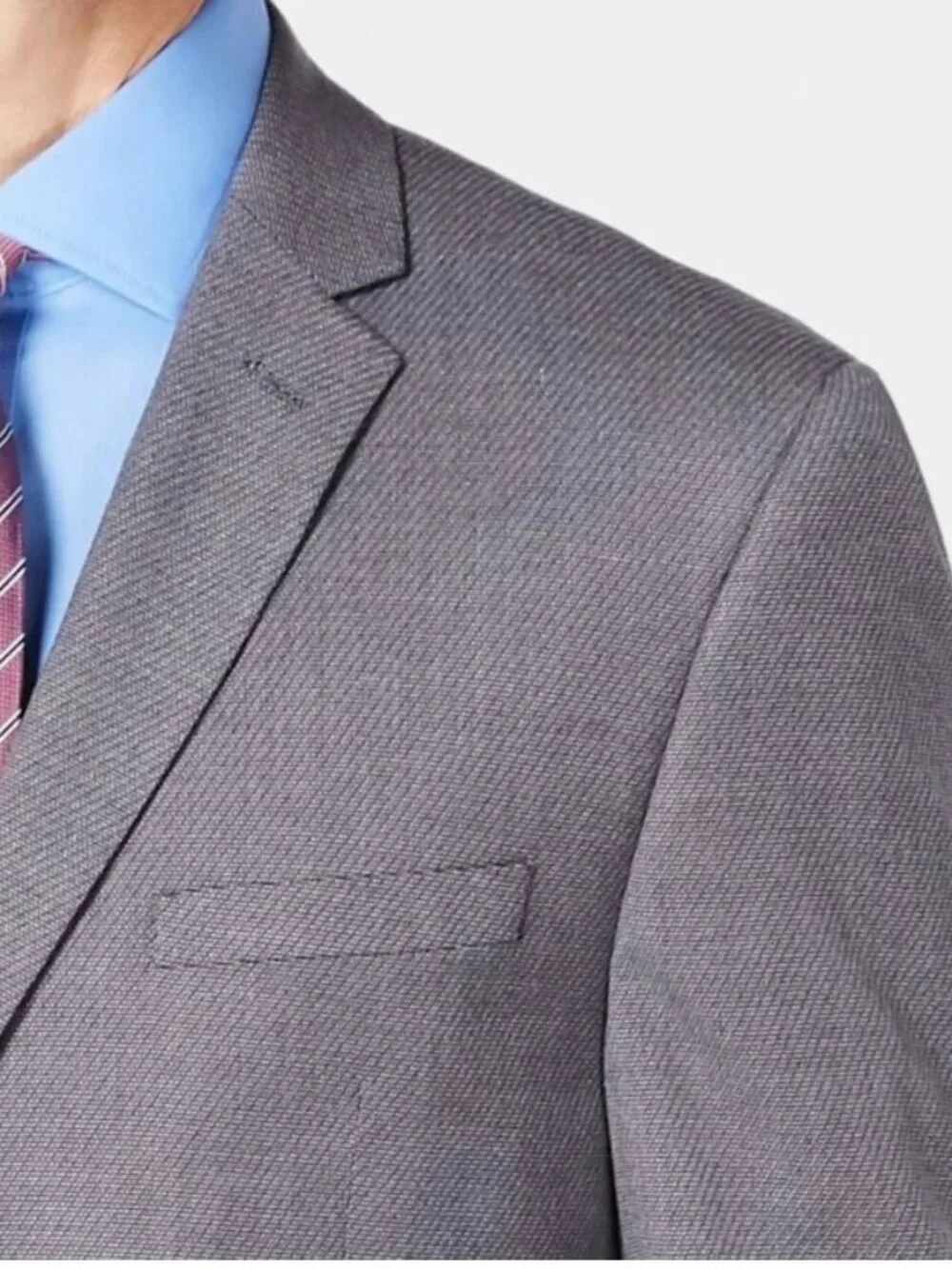 Vince Camuto Men's Slim-Fit Stretch Suit Jacket, Textured Gray, 40L / 40 Long